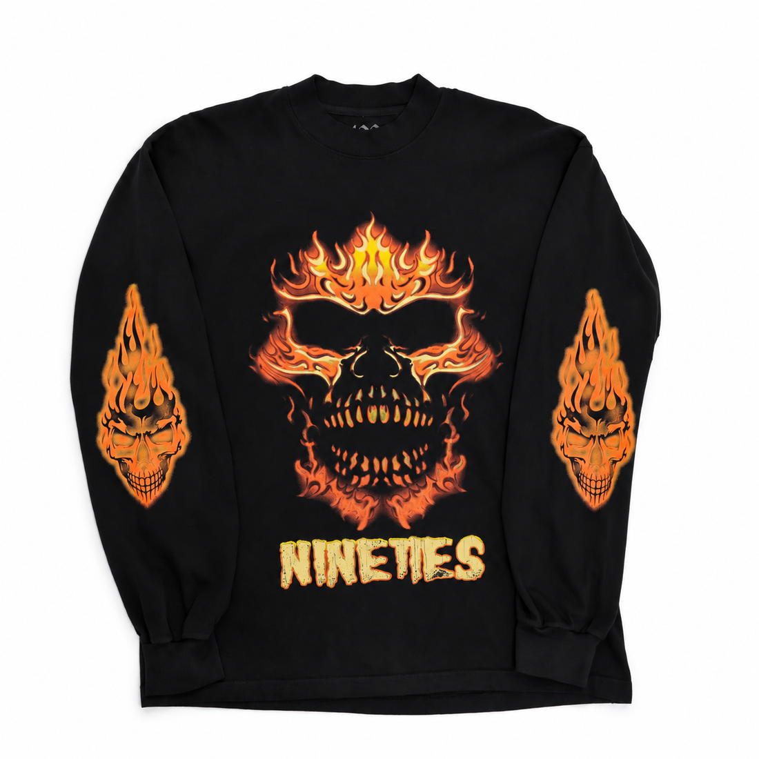 FLAME SKULL LONG SLEEVE on white background